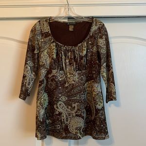 *DONATING 5/18* Vintage Sequin Paisley INC Blouse